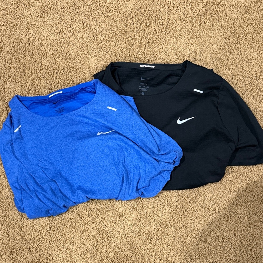Two Nike dri fit Black and Blue T-Shirt Duo athletic shirts